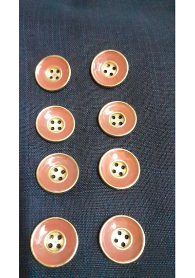 Altın Kaplama Mınelı Metal Düğme 30 Boy 20 Mm 8 Adet