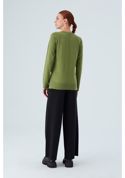 Peraluna Vanessa Pullover Merino Yünlü Yanları Yırtmaçlı Ince Kadın Triko Kazak Yeşil-yeşil Yeşil Peraluna Vanessa Pullover Merino Yünlü Yanları Yırtmaçlı Ince Kadın Triko Kazak Yeşil-yeşil Yeşil