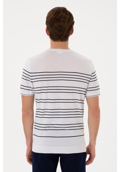 U.S. Polo Assn. Erkek Slim Fit Bisiklet Yaka Beyaz Tişört 50299396-VR013