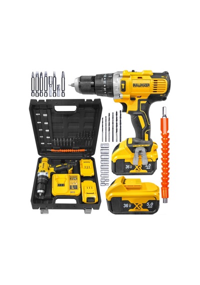 Bulldozer BPT-365X XFuel 36V 5Ah Çift Akülü Darbeli Vidalama Matkap + 24 Parça Set