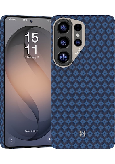 Galaxy Uyumlu S26 Ultra Uyumlu Kılıf M-safe Özellikli Benks Armorair Armorgrid Serisi Kevlar Kapak Mavi Mavi