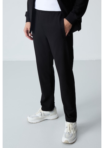 Tommy Life Siyah Pamuklu Kalın Yumuşak Dokulu Comfort Fit Basic Erkek Eşofman Takım - 85260 Siyah