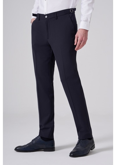 Morven Erkek Lacivert Slim Fit Tokalı Pantolon 26mc003017200 Lacivert