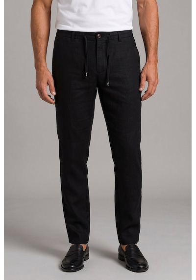 Bisse Siyah Keten Jogger İpli Spor Pantolon Pns26y26109 D-90