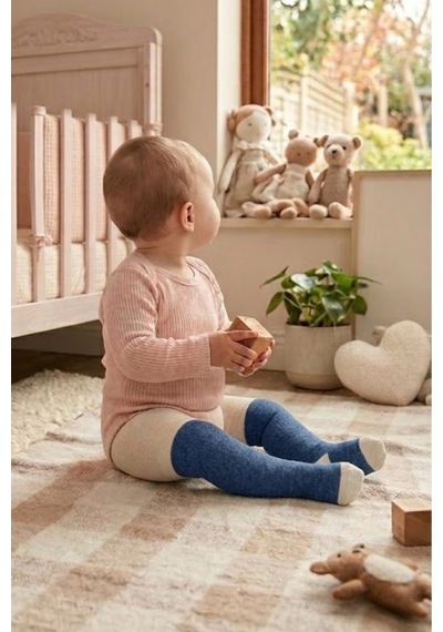 Cocole Socks Erkek Bebek Külotlu Çorabı 3'lü Set Pamuklu Lacivert 0-24 Ay Çok Renkli
