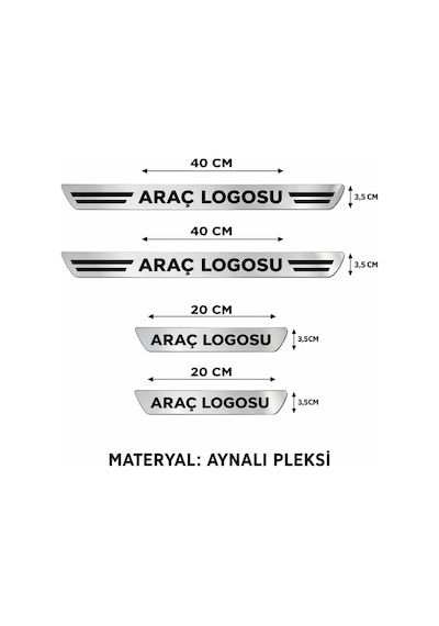 Dacia Krom Plastik 4 Parça Kapı Parlak Eşik Seti