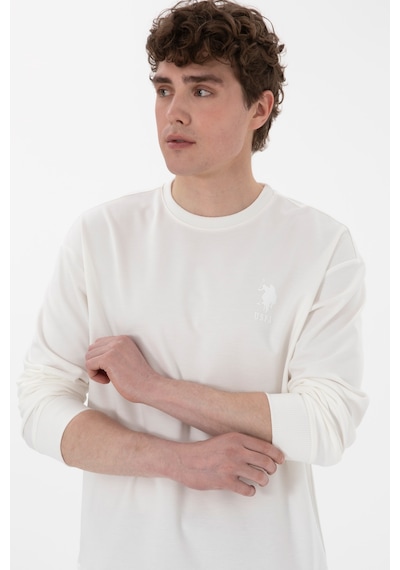 U.s. Polo Assn. Erkek Ekru Sweatshirt 50300048-vr184 Off Whıte Beyaz U.s. Polo Assn. Erkek Ekru Sweatshirt 50300048-vr184 Off Whıte Beyaz