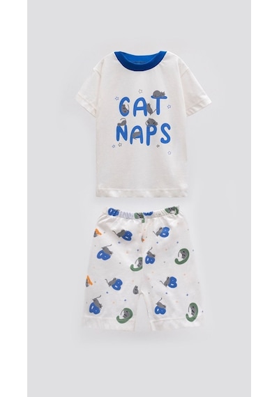 Aden Kids "kedili Desenli Bebek Ve Çocuk Yazlık Pijama Takımı - Rahat Ve Şirin 0-4 Yaş Unisex" Laci