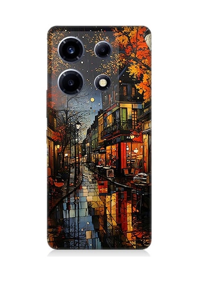 Infinix Note 30 VIP Uyumlu Gece Sokak 1 Desenli Silikon Kılıf