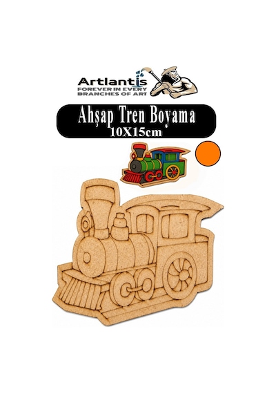 Ahşap Boyama Araçlar 1 Adet 10x15cm Taşıtlar Boyama Figürü Etkinlik Çoçuk Gelişim Motor Beceri Kreş Anasınıfı Turuncu