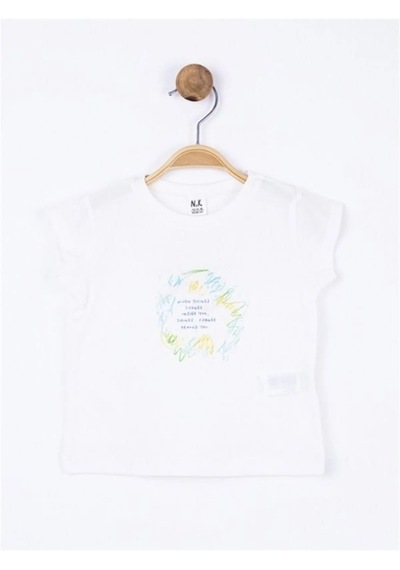 Nk Kids Kız Bebek Time Yazılı Pamuklu Tshirt-11896 Ekru