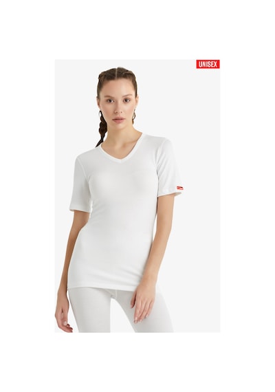 Blackspade Unisex Termal Tişört V Yaka, Isı Tutucu Kışlık İç Giyim 1263 Beyaz