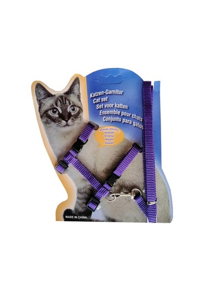 Kedi Göğüs Tasma Düz Renk 1x120 CM Mor