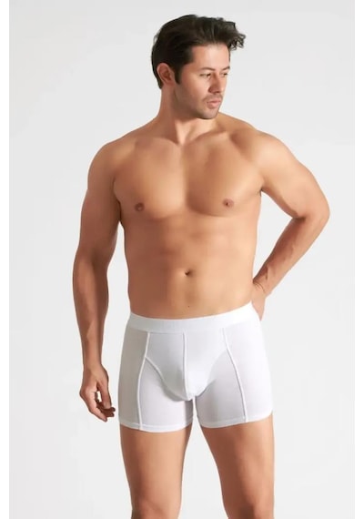 Tutku Erkek Likralı Boxer Beyaz