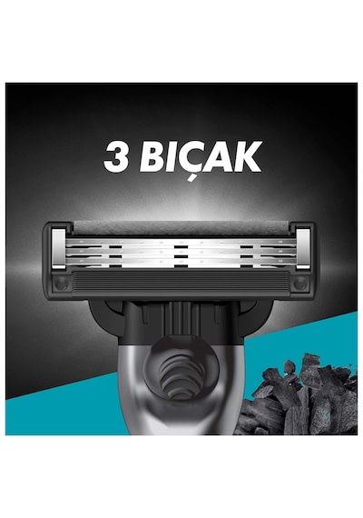 Gillette Mach 3 Charcoal Tıraş Makinesi + 6 Up Yedek Tıraş Bıçağı