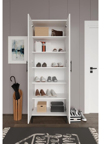 Plain Metal Ayak Metal Kulp Pla2200 Ayakkabılık Mutfak Dolabı Banyo Dolabı Balkon Dolabı Kiler Dolabı Çok Amaçlı Dolap Beyaz