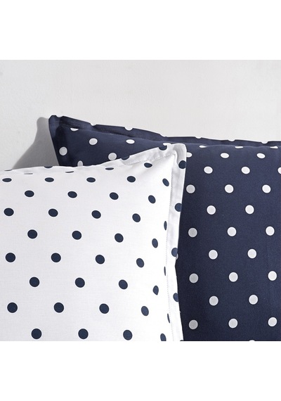 Coté Blanc Dots Mavi %100 Pamuk Çift Kişilik Nevresim Takımı Mavi