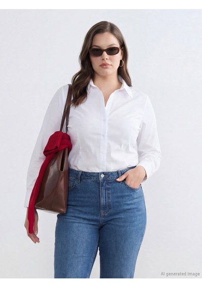 Lcw Vision Beyaz Slim Fit Kadın Gömlek