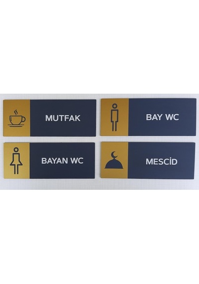 Modern Ve Şık Tasrım Inox Wc-Mufak-Mescid Yönlendirme Tabelası