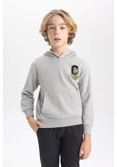 DeFacto Erkek Çocuk Baskılı Kapüşonlu Kalın Sweatshirt B9012A823CWGR210 DeFacto Erkek Çocuk Baskılı Kapüşonlu Kalın Sweatshirt B9012A823CWGR210