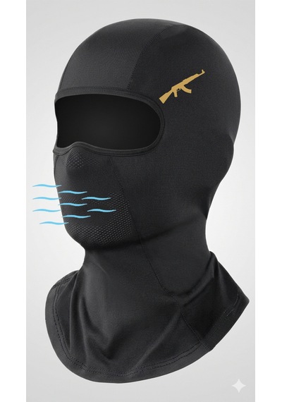Flex Premium Ak-47 Gold Reflektörlü Siyah Kar Maskesi Model 208 Tgblklv001111220balaklava Balaclava Motorsiklet Scooter Bisiklet Spor