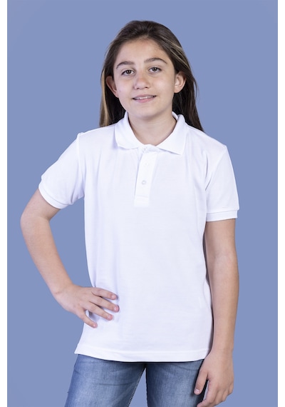 Toontoy Kids Toontoy Unisex Çocuk Düğmeli Polo Yaka Tişört Beyaz