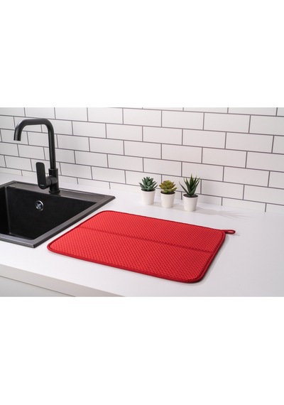 Mikrotex Bulaşık Matı Süper Emici Bulaşık Kurutma Matı 45x36cm Tezgah Üstü Bulaşık Matı Bordo Belirt Diğer