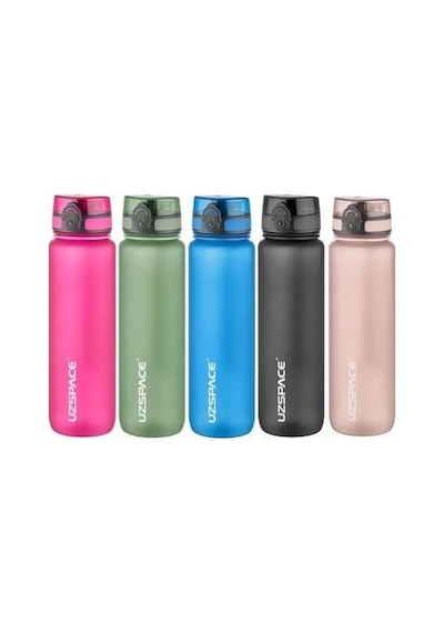Tr Uzspace Büyük Boy Suluk - 1000 Ml Soft-touch Tritan Renkli Matara Yeşil Diğer