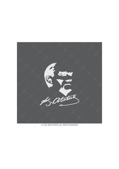 Bay Etiket Rfhlm92 Reflektif Kemal Ataturk Silueti Buyuk Boy