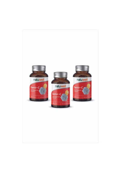 3'lü Natuwell Demir-c Demir Bisglisinat + C Vitamini 60 Kapsül