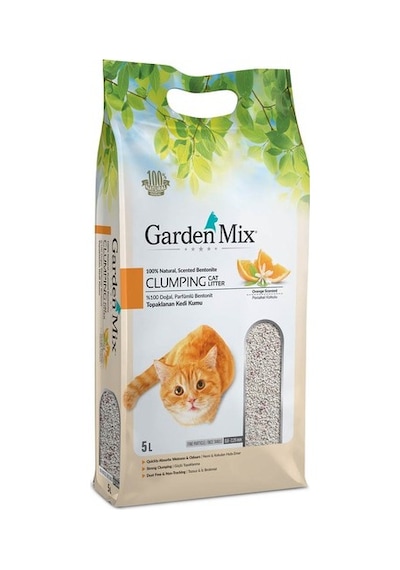 Garden Mix Portakal Kokulu Topaklaşan İnce Taneli Bentonit Kedi Kumu 5 L