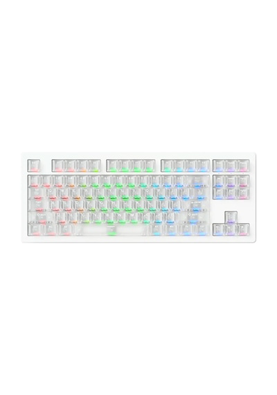 Akko Monsgeek M3 V5 He White Transparent Astroaim Manyetik Switch 8k Hz Hall Effect Hotswap Rgb Kablosuz İngilizce Gaming Klavye