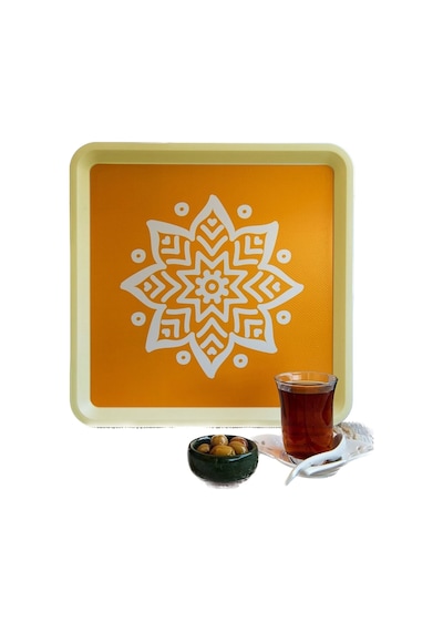 Zuccii Home Alaçatı Tepsi - Sarı - 32,5x32,5 Cm Çok Renkli