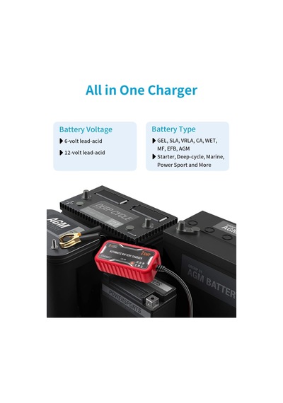 Tr 2 Amp Otomatik Akü Şarj Cihazı, 6 V Ve 12 V, Taşınabilir Akıllı Akü Şarj Cihazı, Otomobil, Motosiklet, Çim