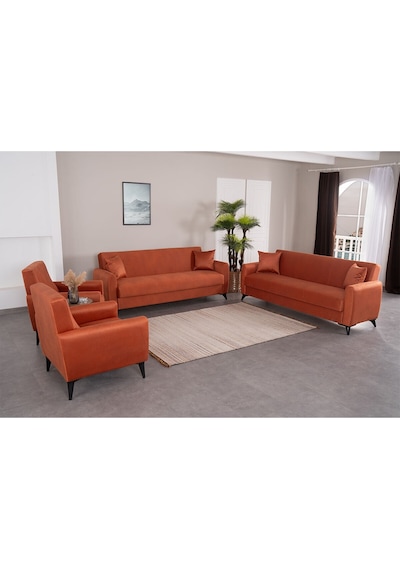 Kilim Mobilya Dove Yüksek Ayaklı 3 3 B B Koltuk Takımı Turuncu