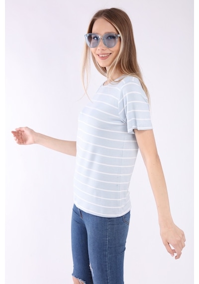 Neslice Kadın Basic Yaka Kısa Kol T-Shirt