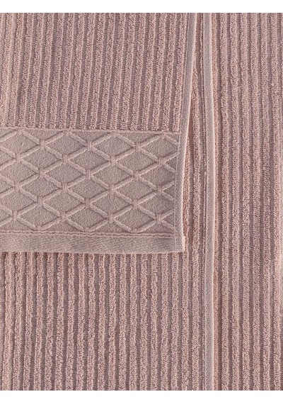 Cumba %100 Pamuk 3 Lü Havlu Takımı - 30x50, 50x90, 70x140 Pudra