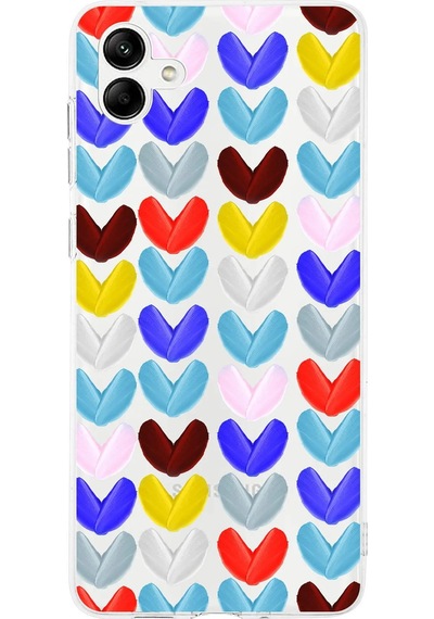 Samsung Galaxy A05 İle Uyumlu 1mm Slim Fit Water Color 1 Baskılı Şeffaf Kılıf Şeffaf