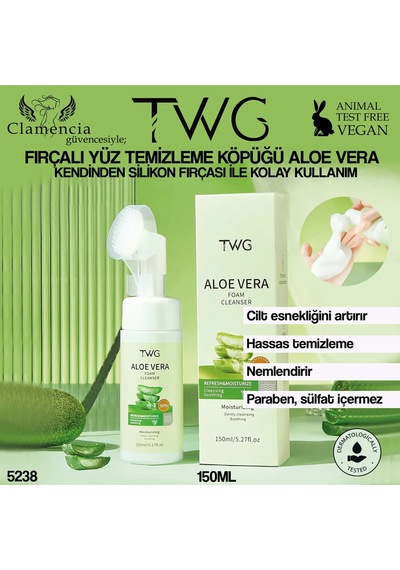 Fırçalı Yüz Temizleme Köpüğü 150ml Aloe Vera