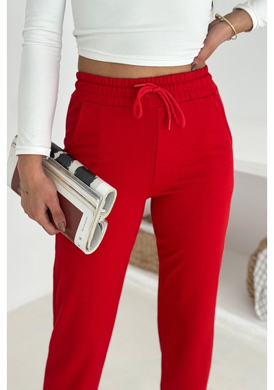 Kadın Bağcıklı Jogger Pantolon & Eşofman Altı Sportif & Enerjik Stil Kırmızı Kadın Bağcıklı Jogger Pantolon & Eşofman Altı Sportif & Enerjik Stil Kırmızı