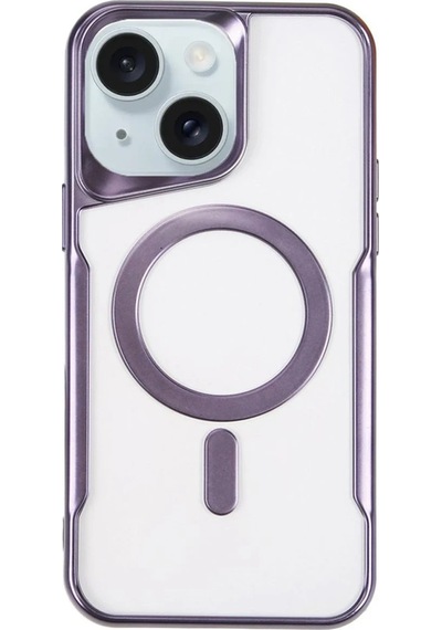 Newface - 911 - Apple iPhone Uyumlu 15 Plus Kılıf Boyi Magsafe Silikon Kapak - - Csmo-tex - Derin Mor