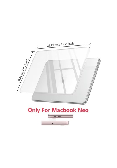 Macbook İle Uyumlu Şeffaf Kapak Kılıf Neo 13 İnç A3404 İçin Tasalanmış, Şeffaf Parlak Premium Sert K