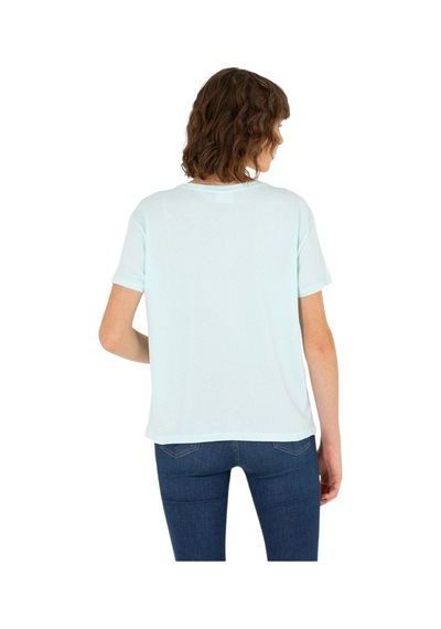 U.S. Polo Assn. Bisiklet Yaka Baskılı Kadın T-shirt Nil