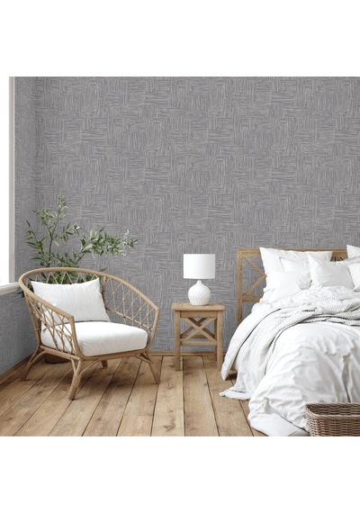 Adawall Muse Koleksiyonu- 25101-7 Gri Dokulu Silinebilir Nonwoven Vinil Duvar Kağıdı 1.06x15.6m - 16.5m²