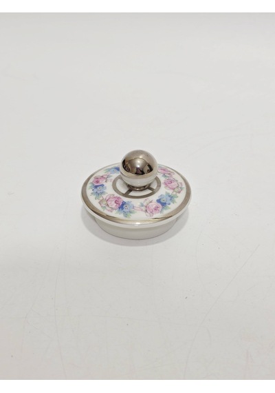 F. Legrand Limoges Çiçek Desenli Porselen Kapak 6,3cm Pembe