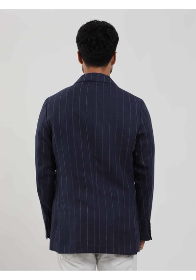 Dufy Lacivert Erkek Regular Fit Çizgili Sivri Yaka Keten Ceket - 104439-lacivert Lacivert Dufy Lacivert Erkek Regular Fit Çizgili Sivri Yaka Keten Ceket - 104439-lacivert Lacivert