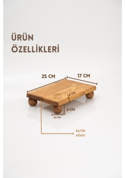 Justwood 2'li Risus Top Ayaklı 29 CM ve 17x25 CM Ahşap Dikdörtgen