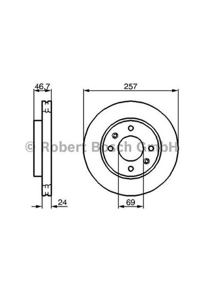Bosch 0986479s03 Ön Fren Disk Aynası 257mm Elantra 1.6 1.8 2000 2006 Matrı1.5 Crdı 1.6 1.8 2001- 517122d310