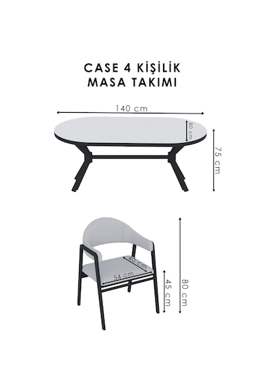 Casse Mutfak Masası Oval Beyaz Beyaz