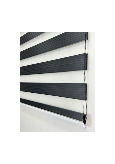 Binbirperde Antrasit Pileli Zebra Stor Perde Ev/ofis Perdesi Aluminyum Sistem